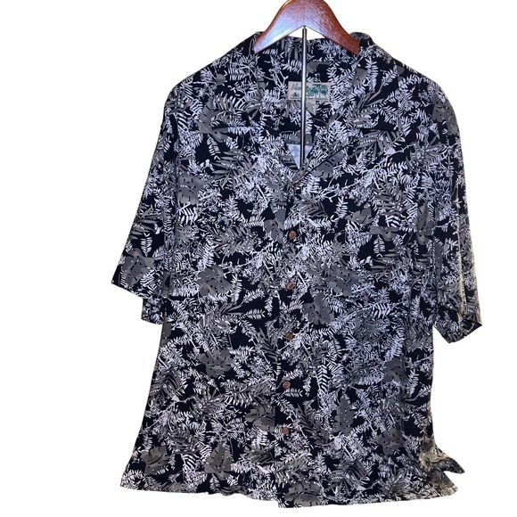 Havana Jack'S Cafe Other - Havana Jack's Cafe Shirt Mens XL Black White Tropical Rayon Button Down